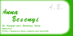 anna besenyi business card